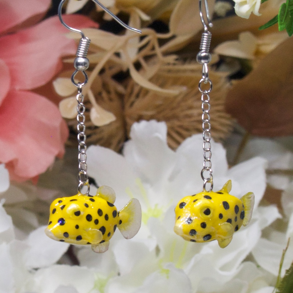 揺れるときめき・ハコフグのピアス・イヤリング