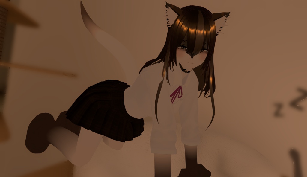 VROID オリジナル3Dモデル+VRoidデータ+自作足跡パーティクル付き 【シャムシバちゃん】