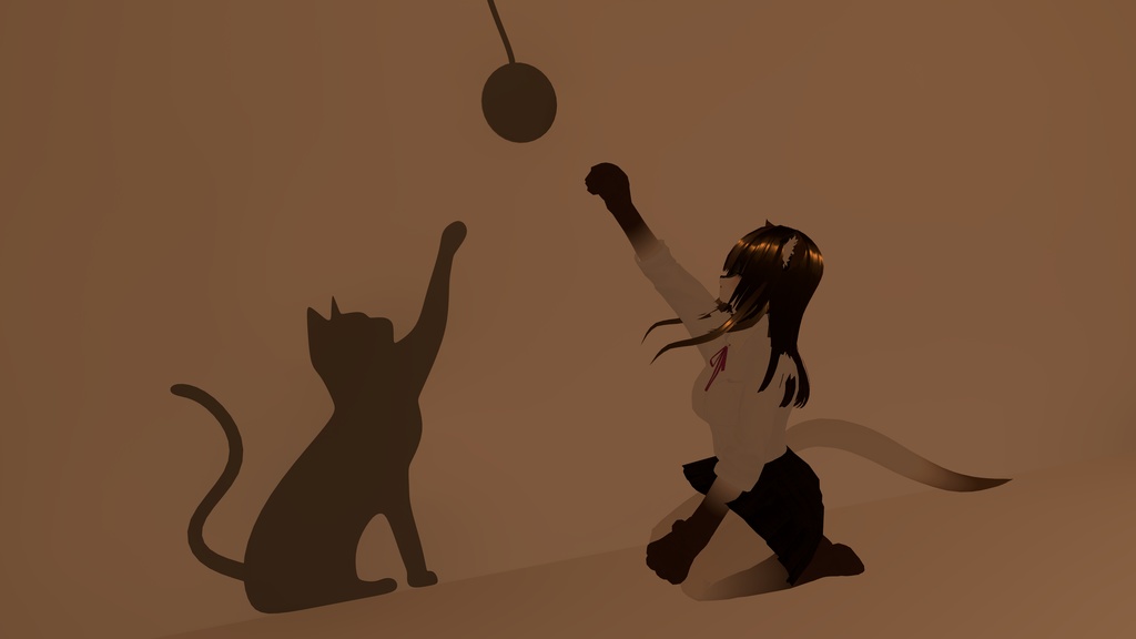 VROID オリジナル3Dモデル+VRoidデータ+自作足跡パーティクル付き 【シャムシバちゃん】