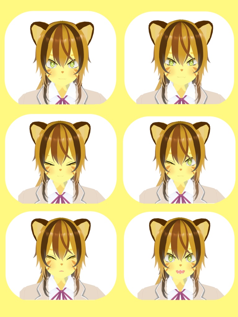 VROID オリジナル3Dモデル+VRoidデータ+自作パーティクル付き 【虎夏ちゃん】