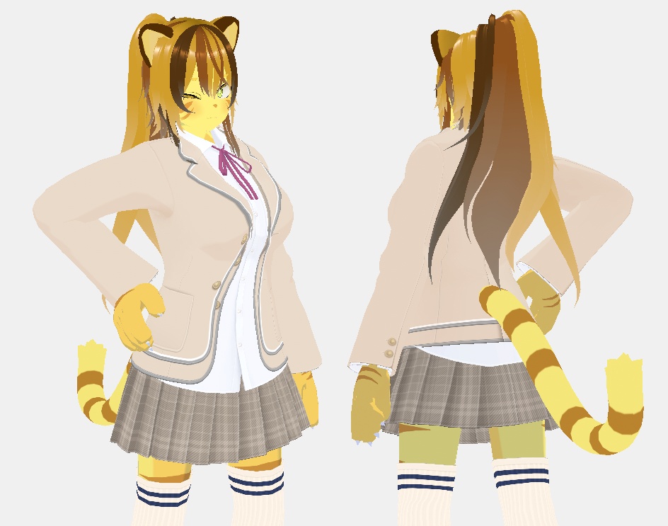 VROID オリジナル3Dモデル+VRoidデータ+自作パーティクル付き 【虎夏ちゃん】