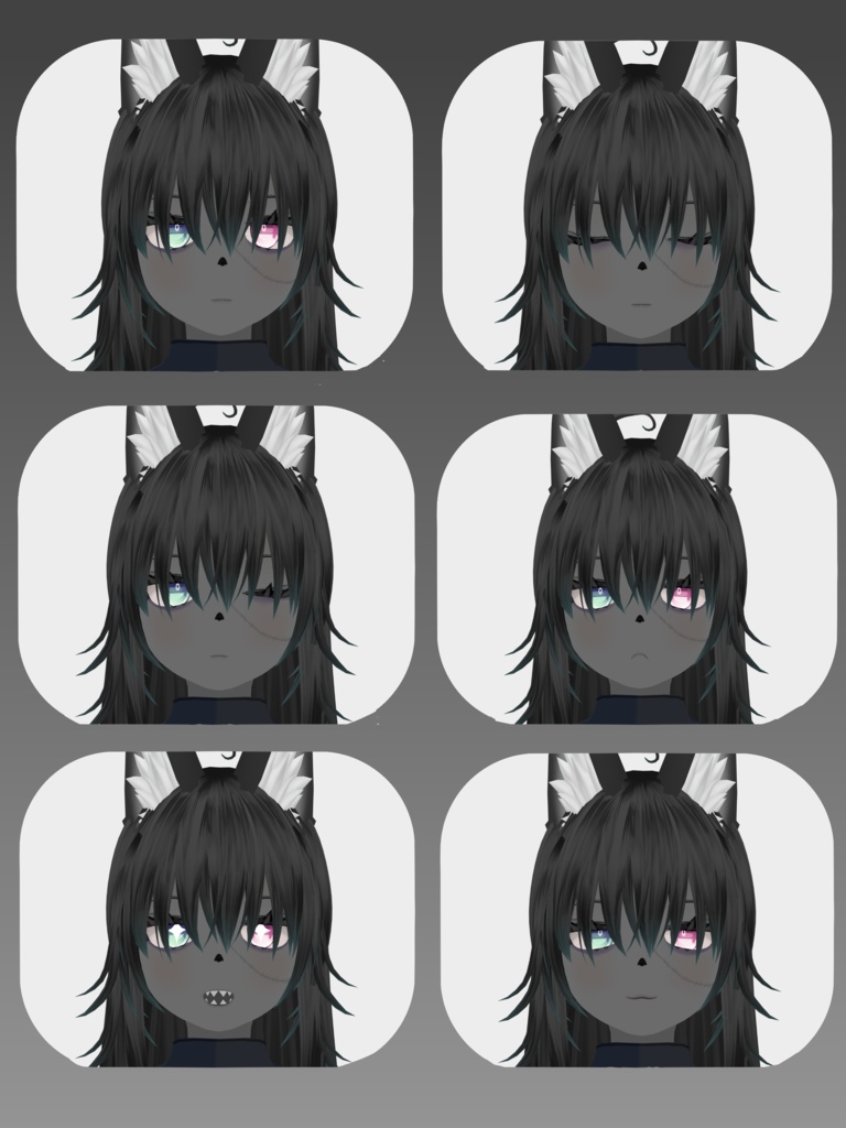 VROID オリジナル3Dモデル+VRoidデータ 【クロカミちゃん】Quest対応版あり