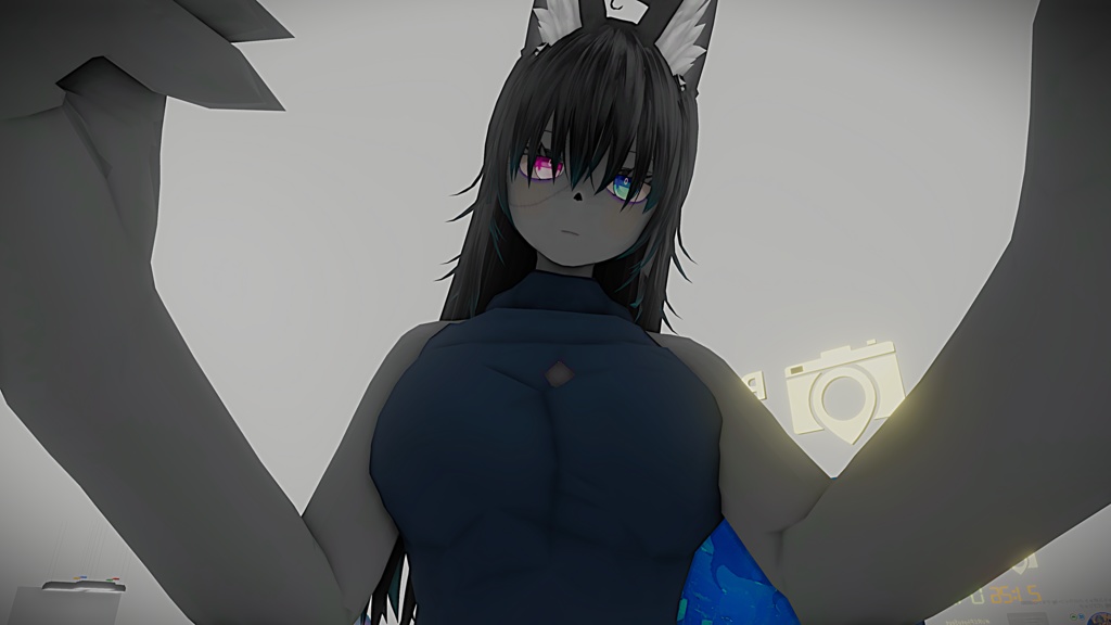 VROID オリジナル3Dモデル+VRoidデータ 【クロカミちゃん】Quest対応版あり