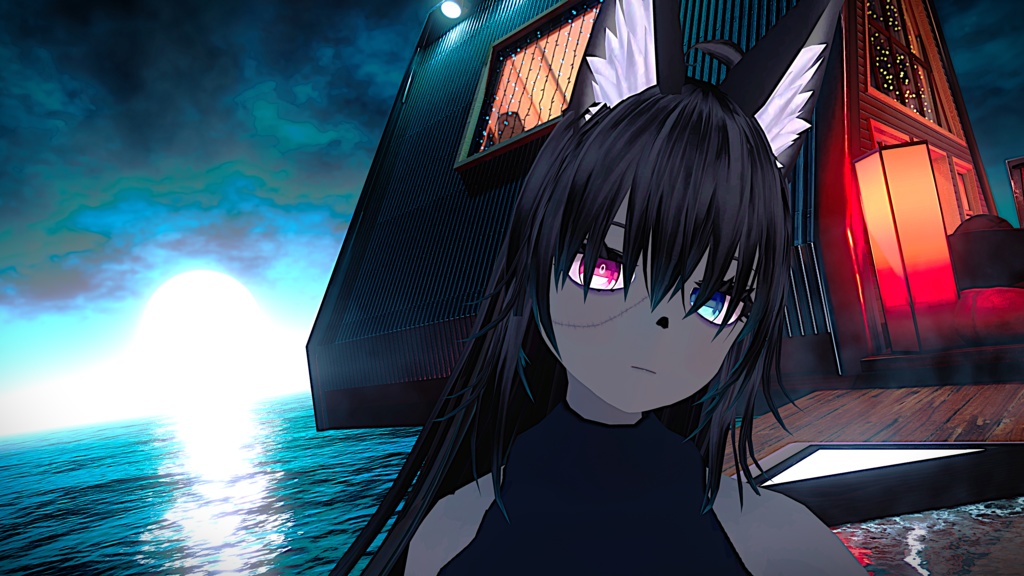 VROID オリジナル3Dモデル+VRoidデータ 【クロカミちゃん】Quest対応版あり