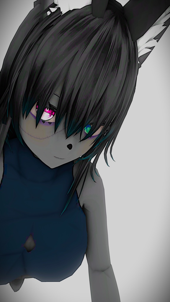 VROID オリジナル3Dモデル+VRoidデータ 【クロカミちゃん】Quest対応版あり