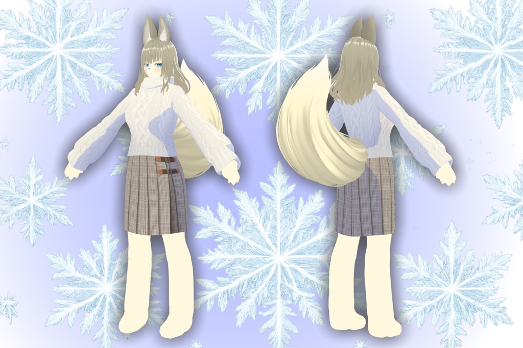 VROID オリジナル3Dモデル+VRoidデータ 【シルミネちゃん】Quest対応版あり