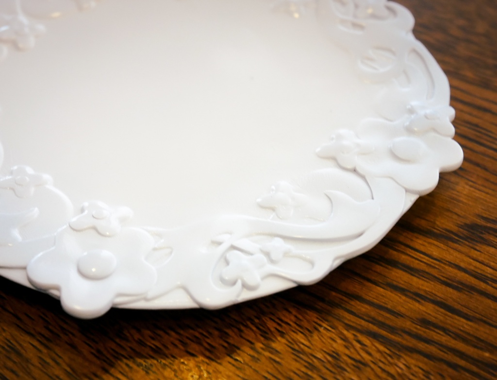 【終了】花柄ディナー皿(ホワイト)