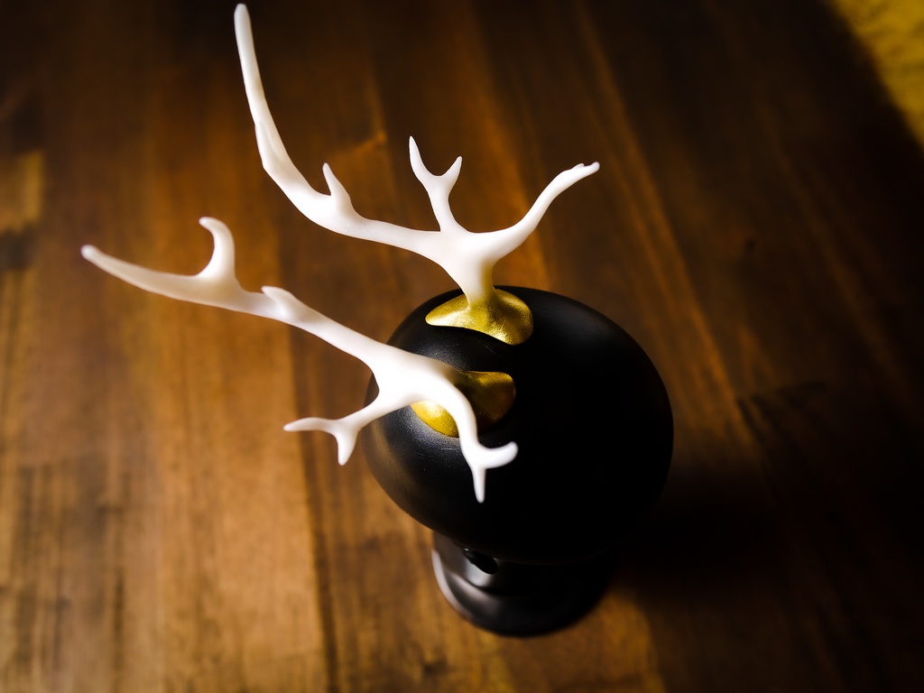 【終了】ミニ鹿角 ホワイト×ゴールド(40cmドール用)