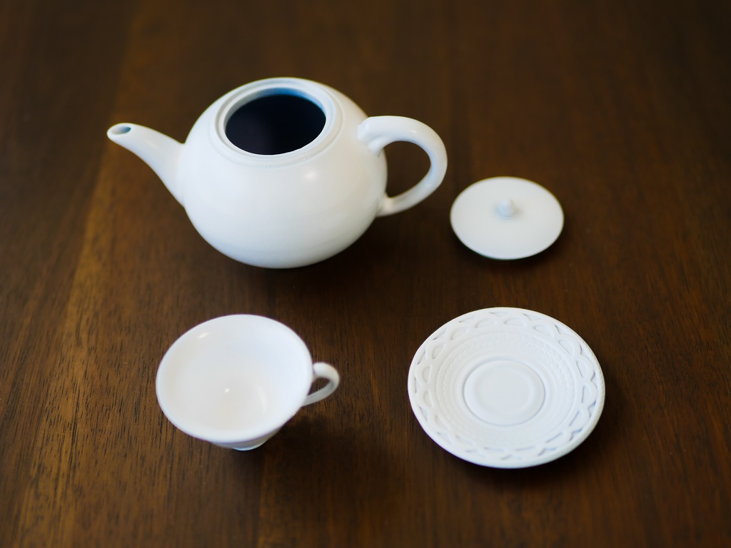 ティーセット(クリヤーホワイト)