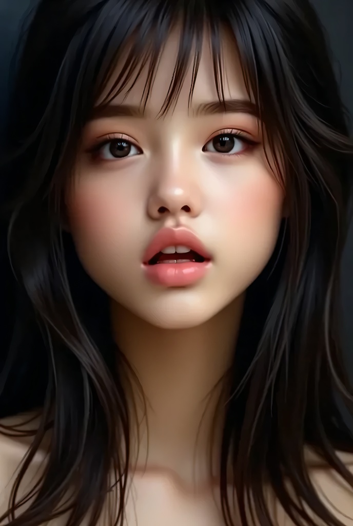写真のようなAI美少女画像-II「Close-up of face」