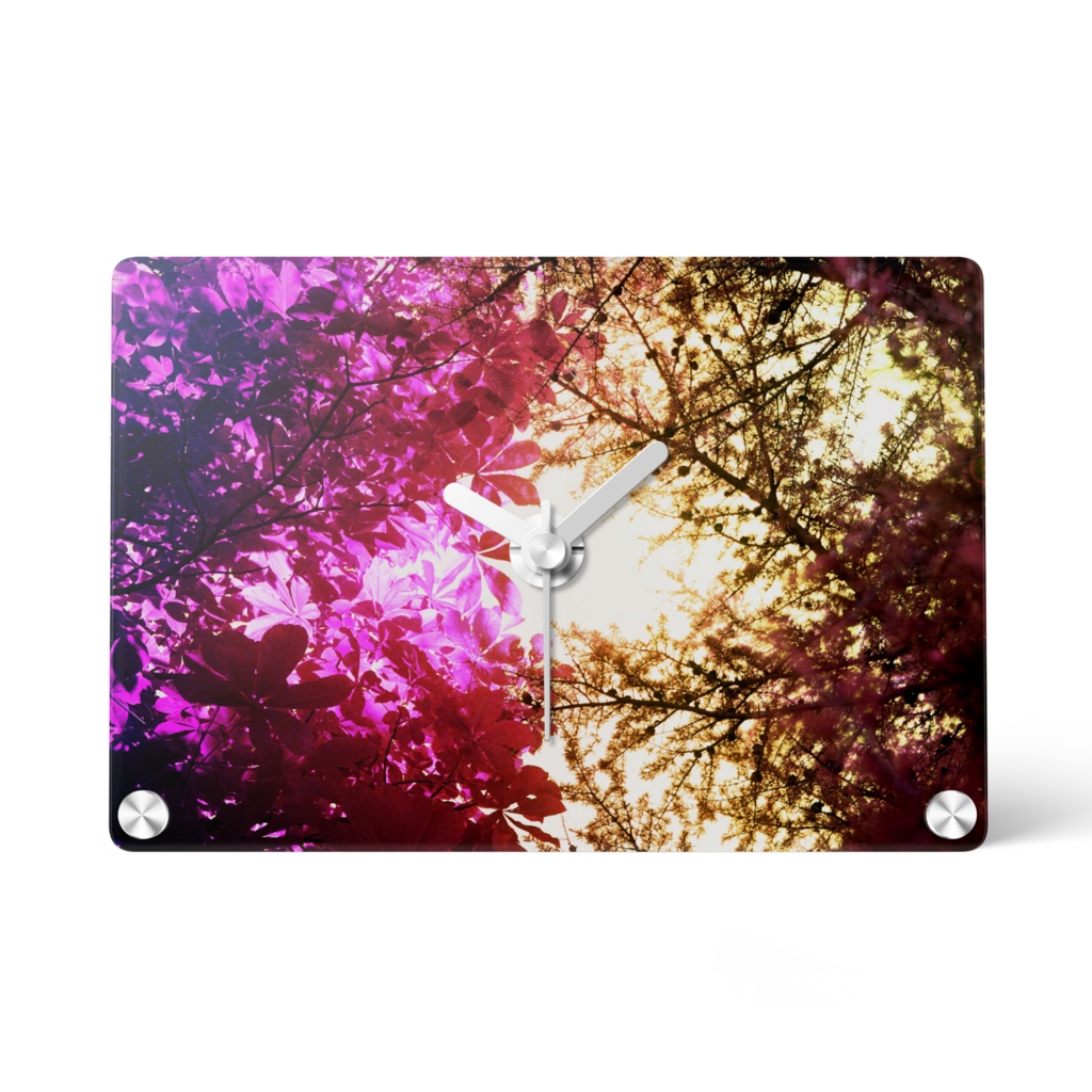 森/アクリル時計