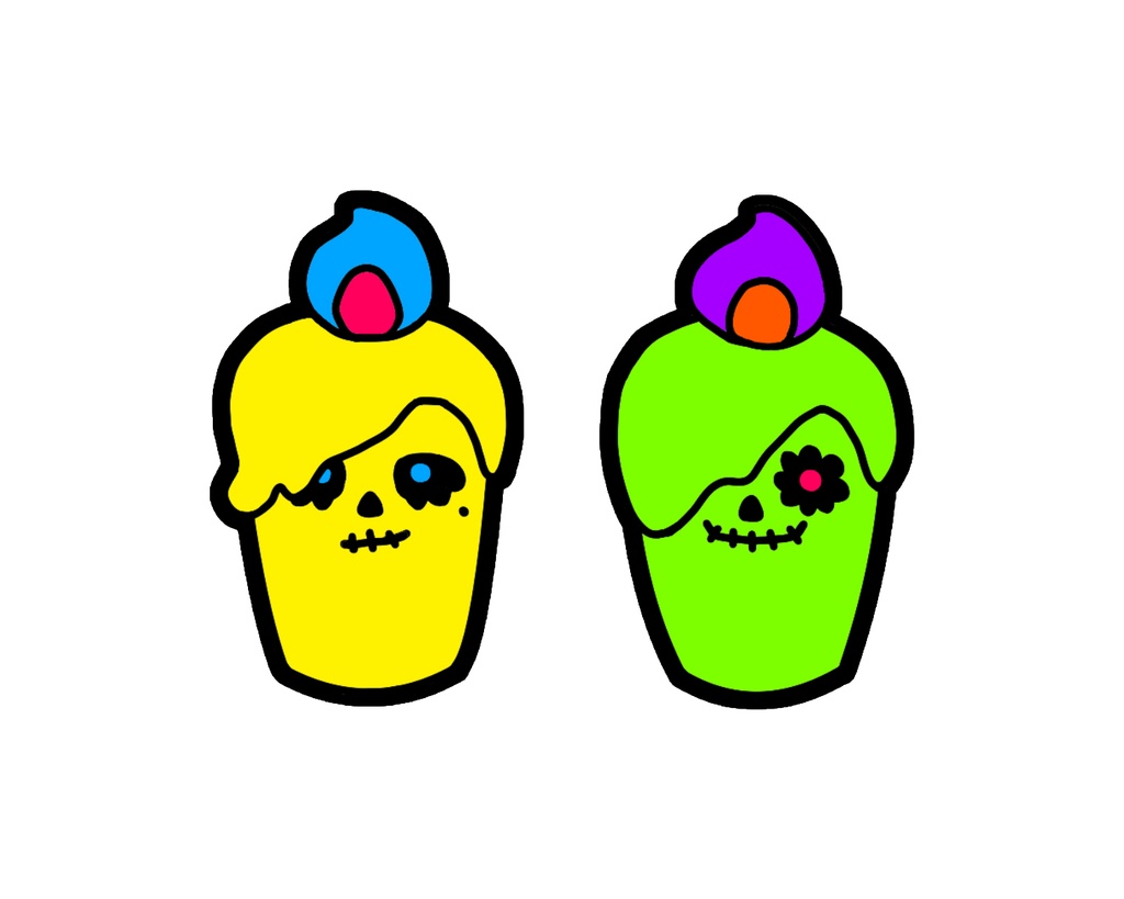 どくろうそくバッチ