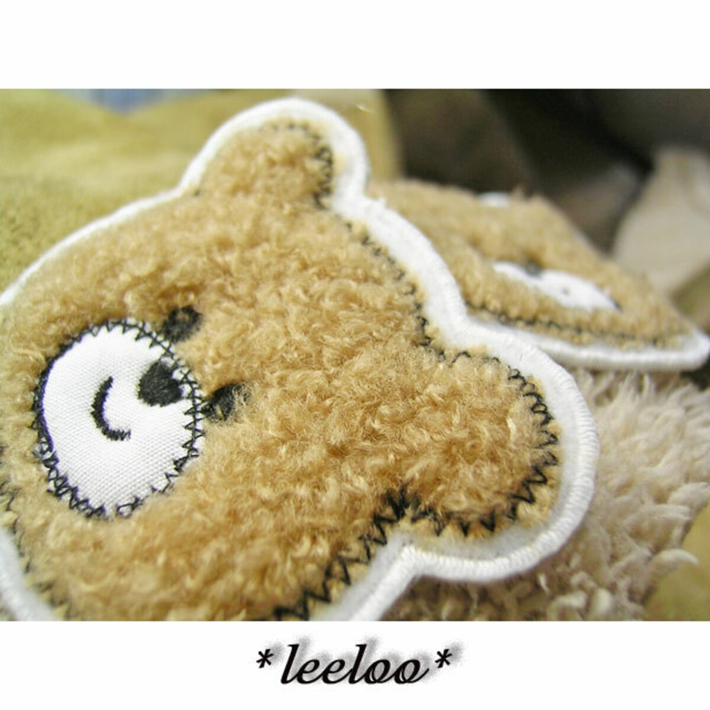 もこもこくまさん★顏ワッペン★茶5.5-2枚