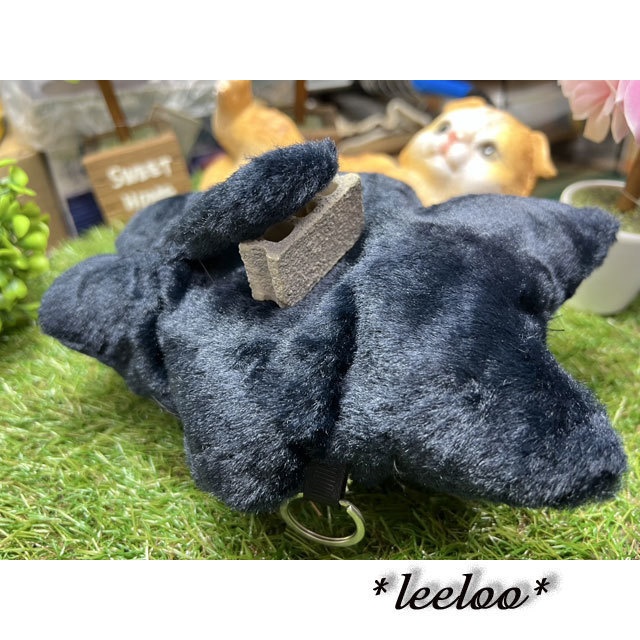 里親募集★くろねこ★黒猫のポーチ★しっぽ付★小