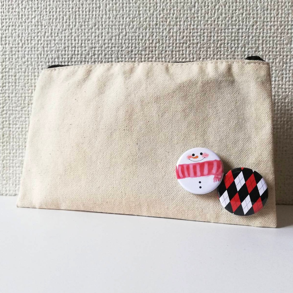 【全4種類】アーガイルとスノーマン 缶バッジ 32mm ユニーク&シンプルデザイン