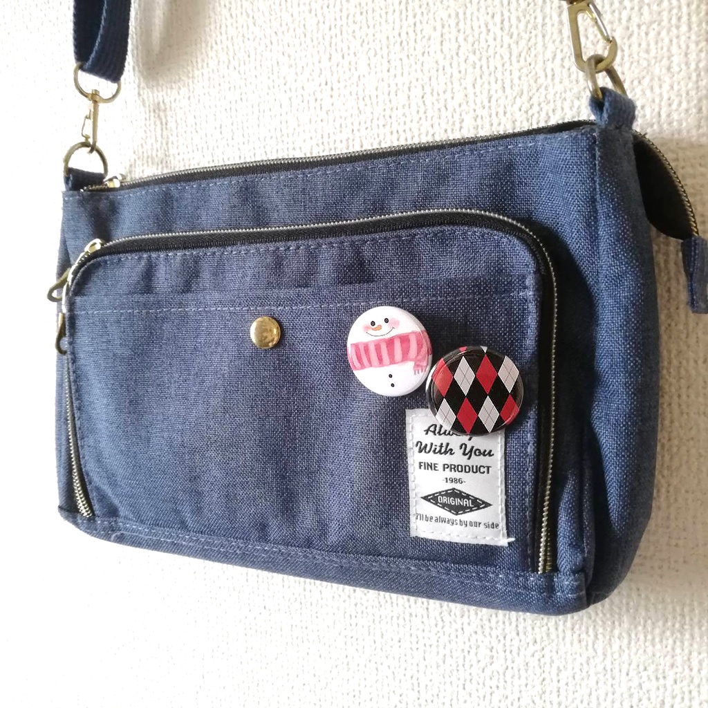 【全4種類】アーガイルとスノーマン 缶バッジ 32mm ユニーク&シンプルデザイン