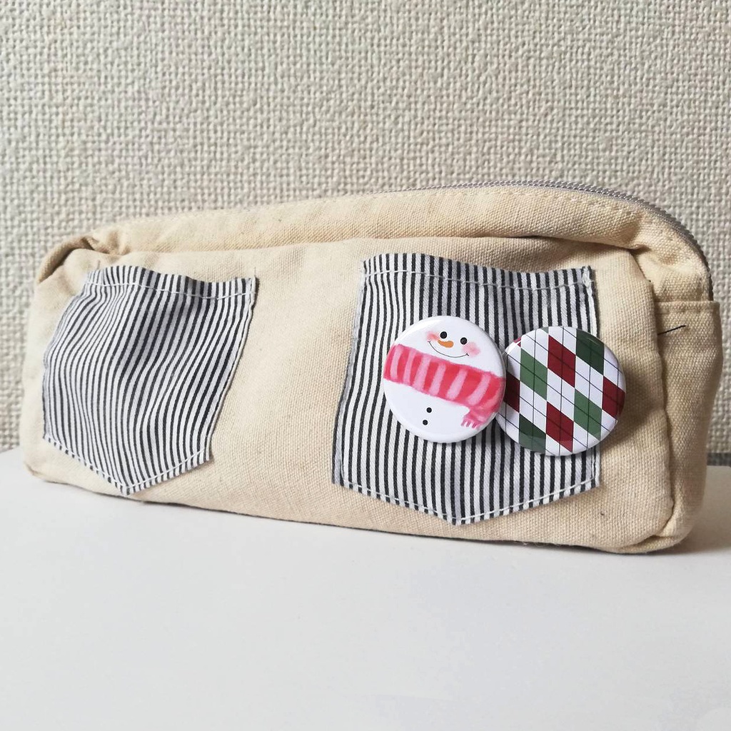 【全4種類】アーガイルとスノーマン 缶バッジ 32mm ユニーク&シンプルデザイン