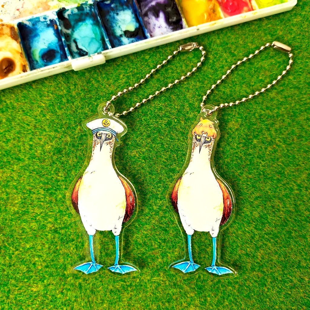 おめかしアオアシカツオドリ アクリルキーホルダー