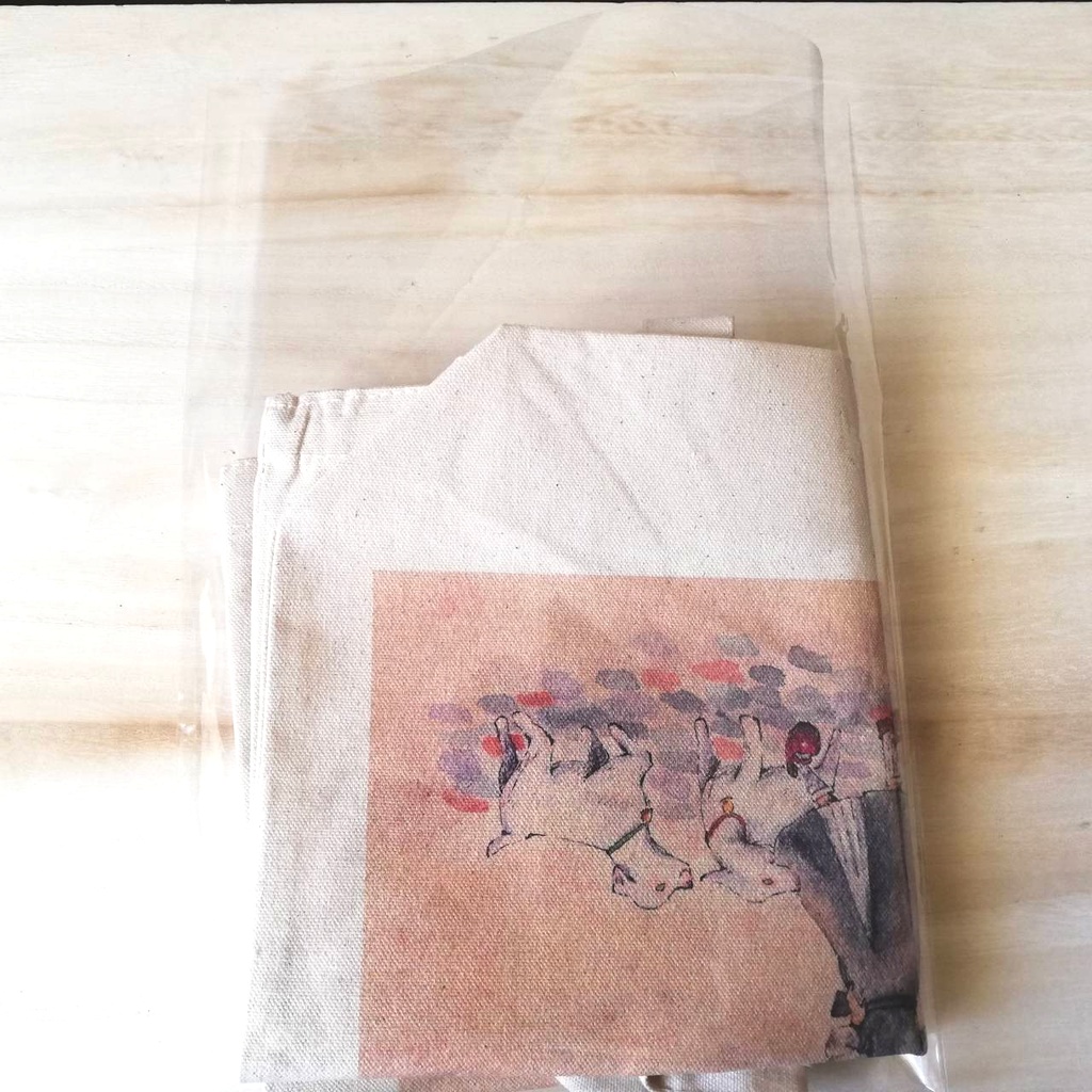 【送料無料・2サイズ】おめかしアオアシカツオドリのトートバッグ 絵本風水彩デザイン