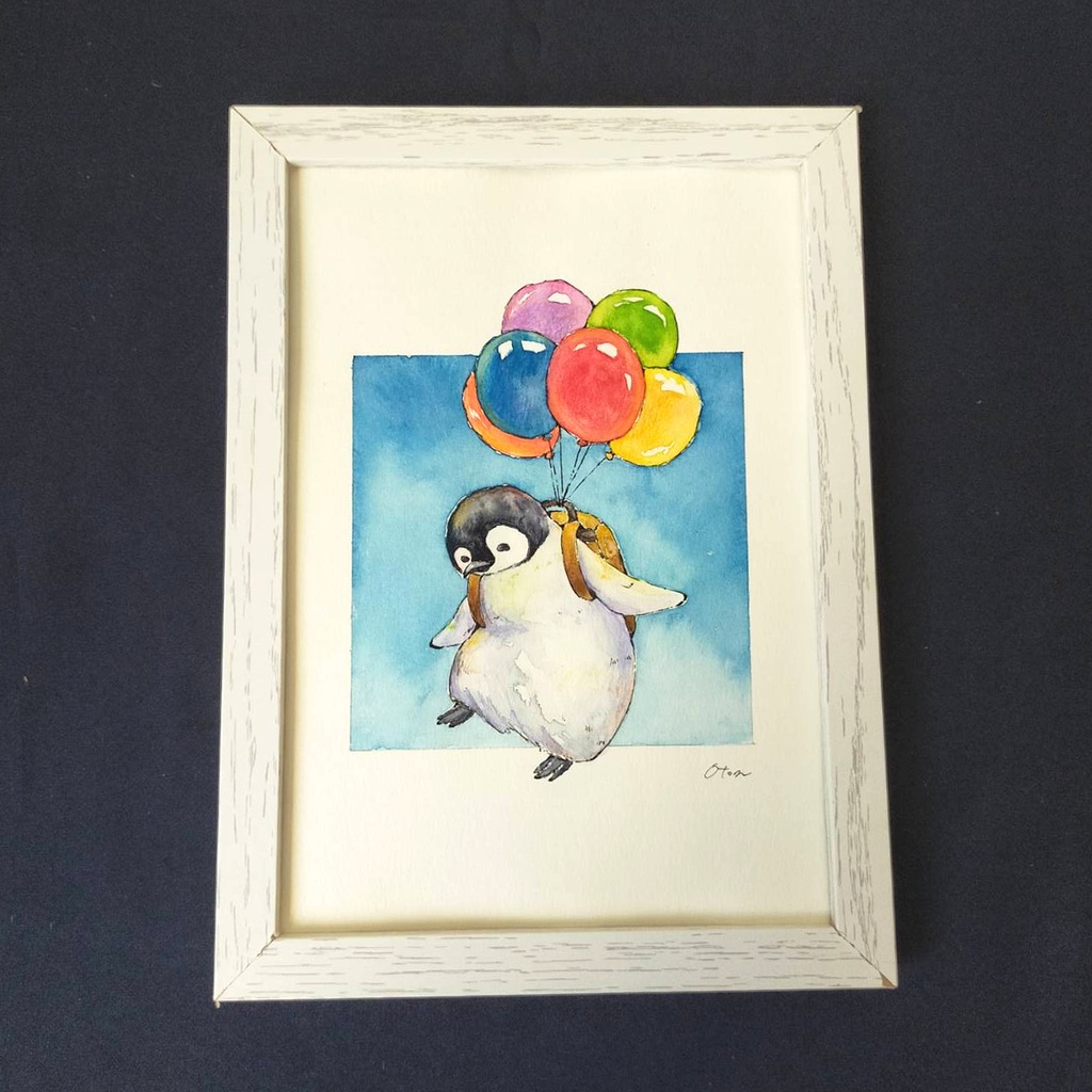 【送料無料】ふわふわ風船とコウテイペンギンのトレーナー