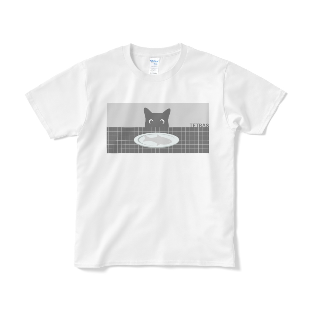 魚と猫 Tシャツ