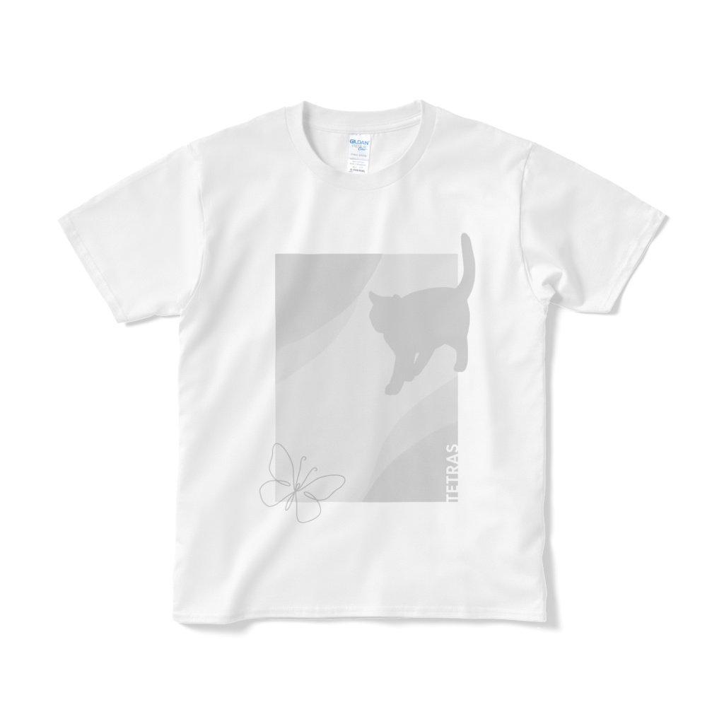 蝶と猫 Tシャツ