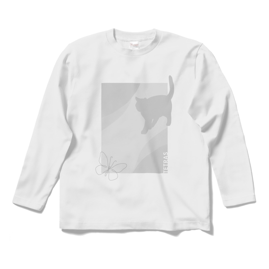 蝶と猫 Tシャツ(長袖)