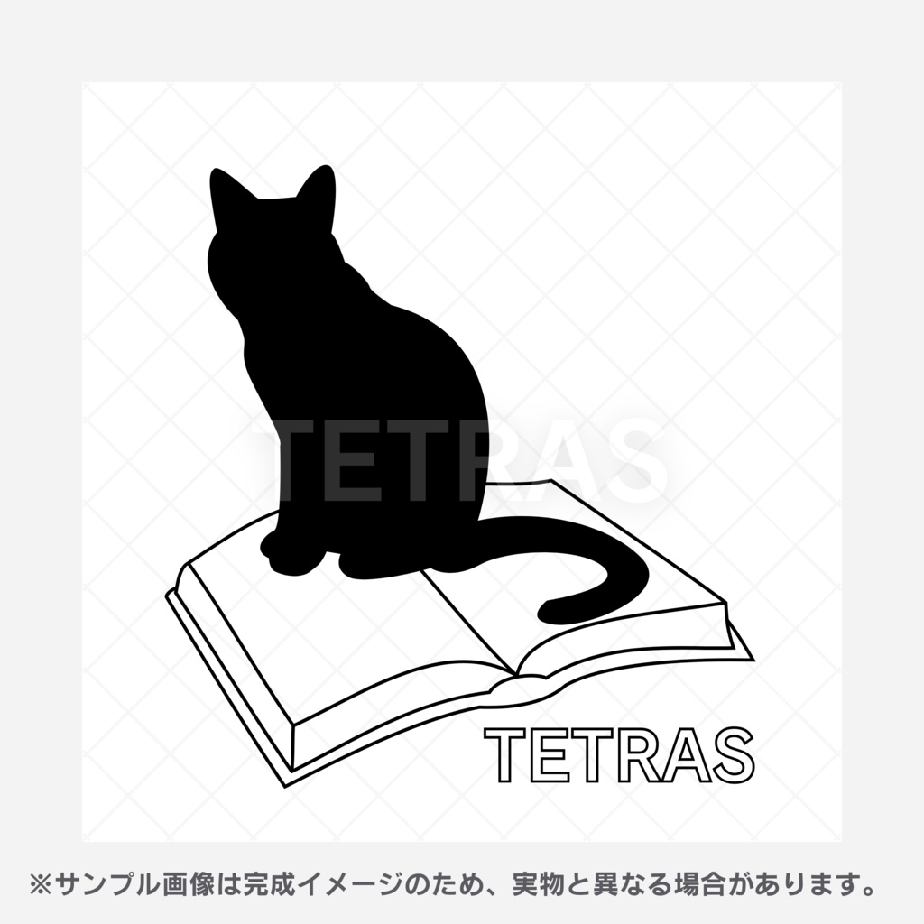 本と猫 ワンポイントTシャツ