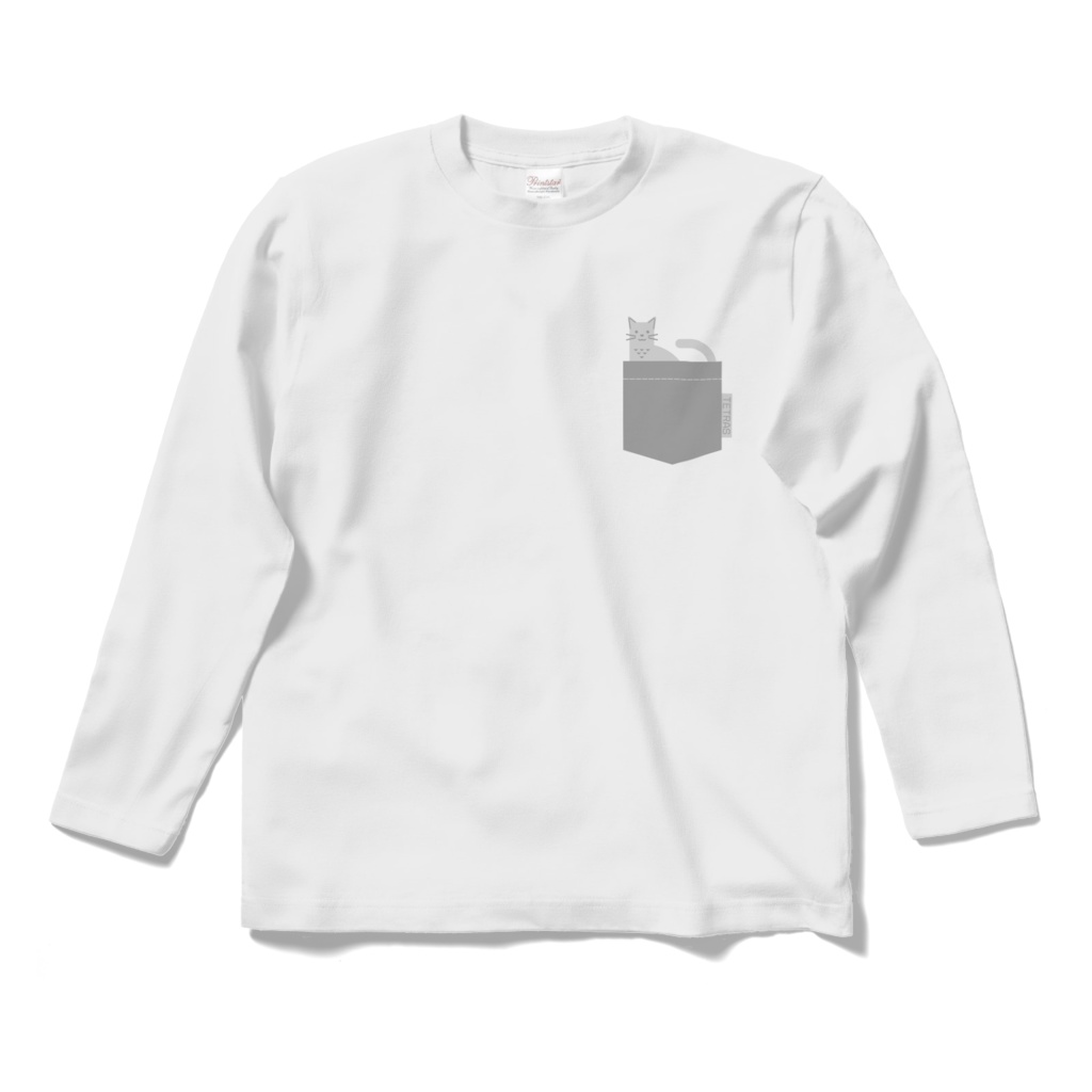 ポケット猫 Tシャツ(長袖)