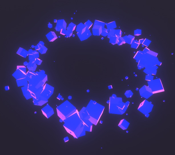 カラフルキューブリング / Colorful Cube Particle Ring