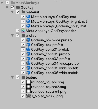 GodRay Particle / ゴッドレイ 薄明光線 パーティクル