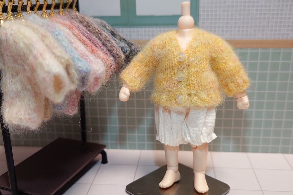 1/12 ふわふわカーディガン  イエロー