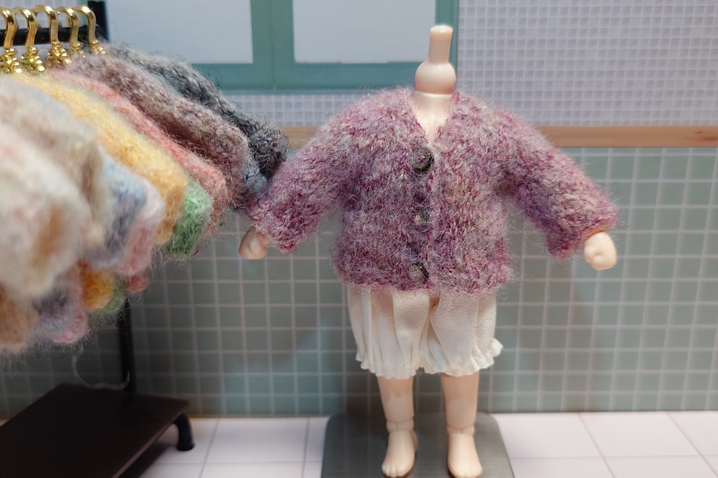 1/12 ふわふわカーディガン パープル