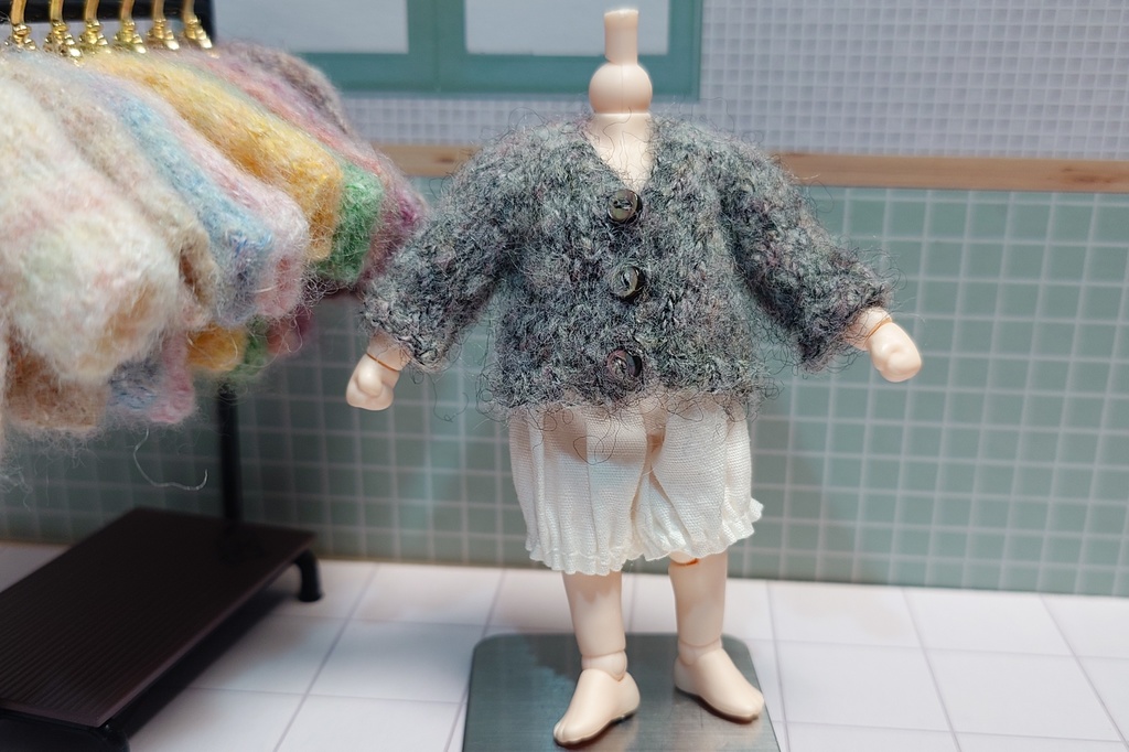 1/12 ふわふわカーディガン ブラック