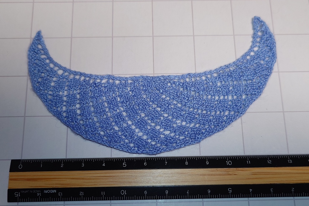 1/12 手編みのショール スカイブルー シルクカシミヤ