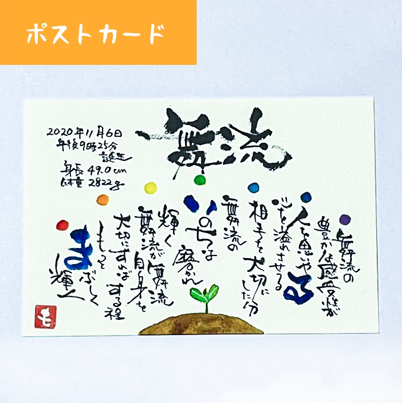 名前詩(メッセージの中に名前を散りばめます)【ポストカード】