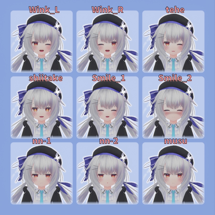 【アニアス専用】写真撮影で使えそうな表情&撫でられ表情アニメーション
