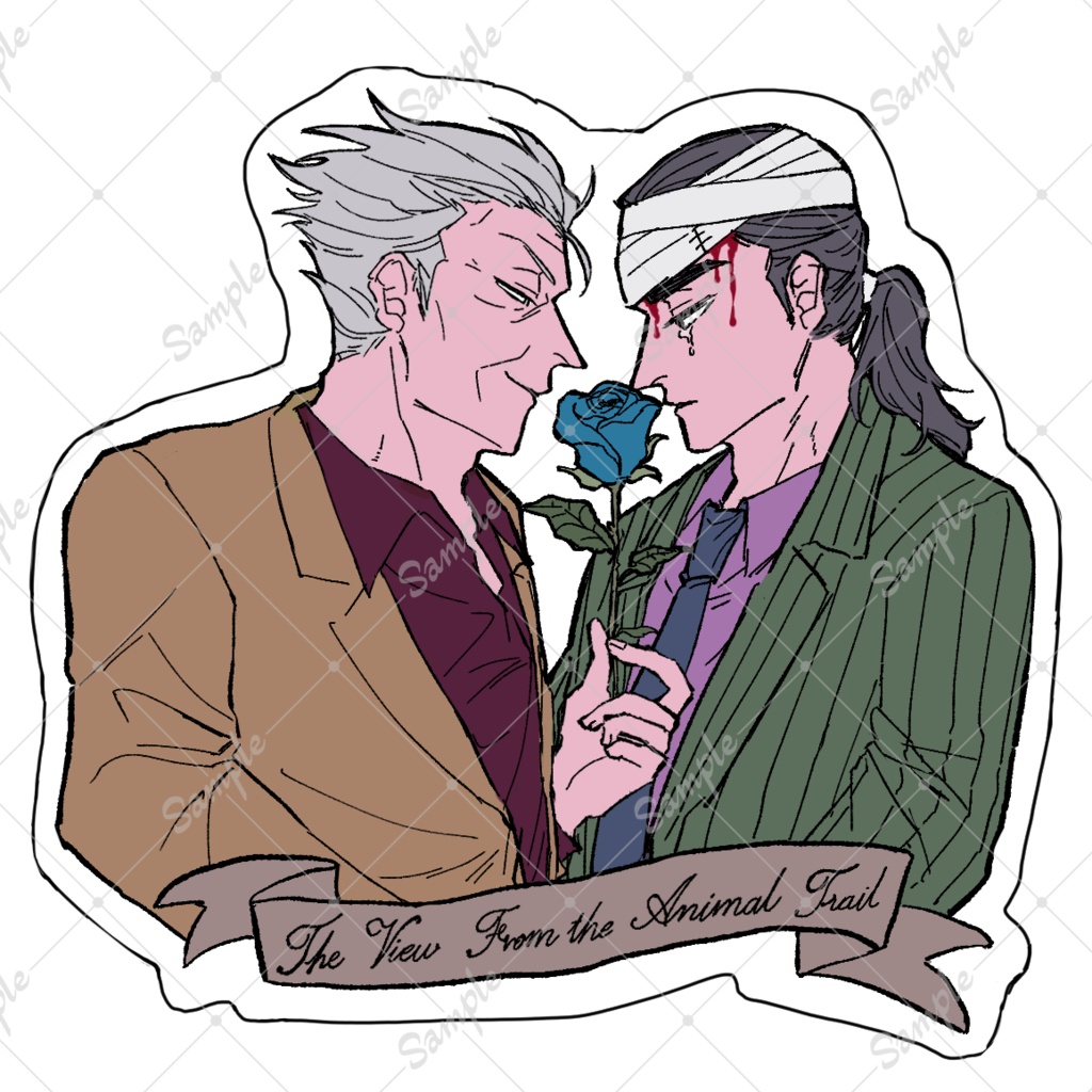 銀森薔薇ステッカー