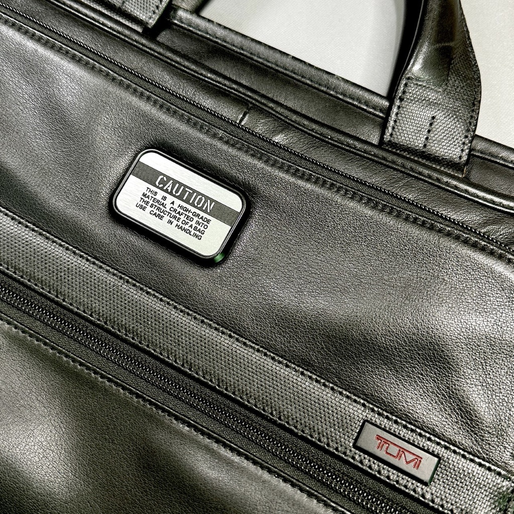 ◆TUMI カスタムプレート CAUTION 銀x黒 30x50mm