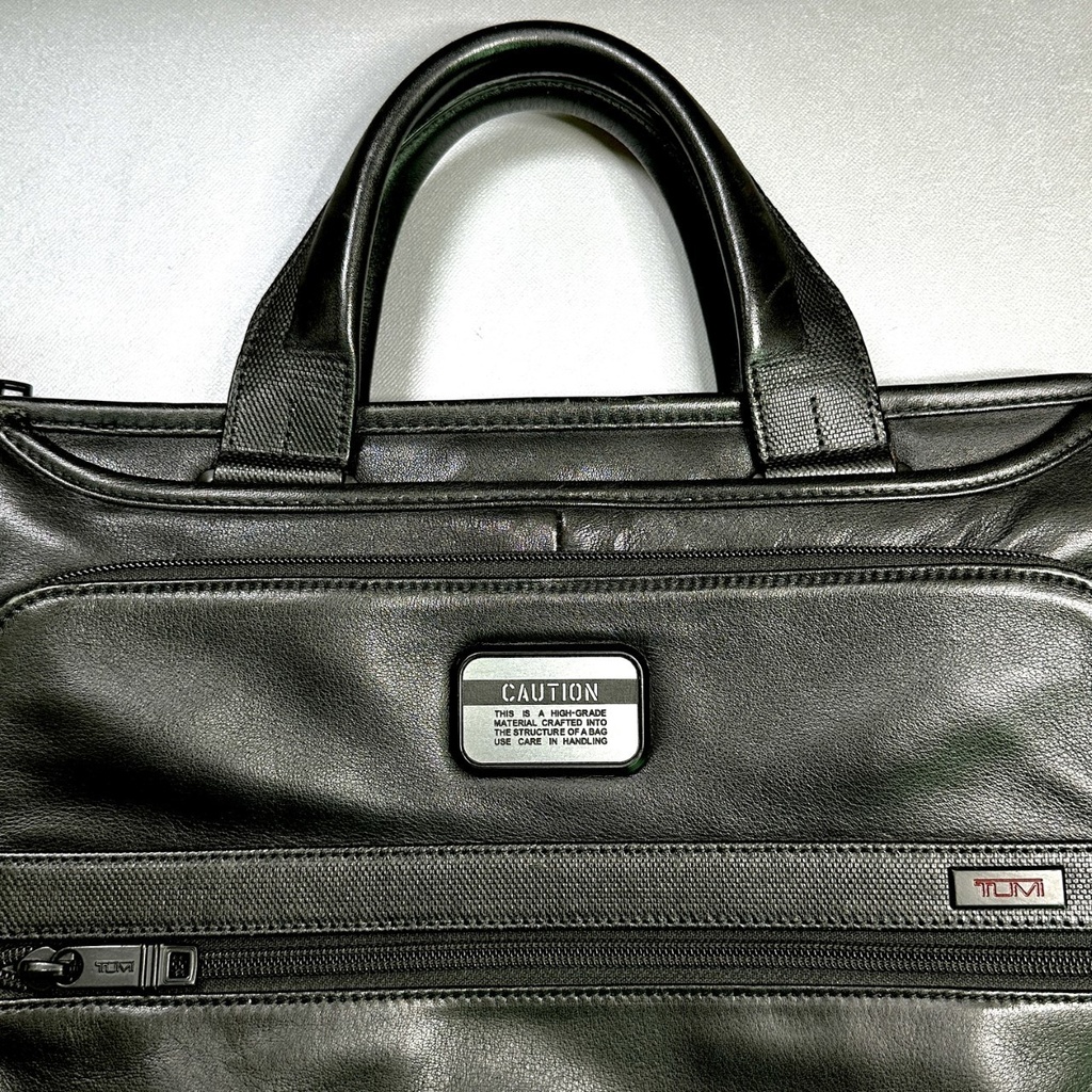 ◆TUMI カスタムプレート CAUTION 銀x黒 30x50mm