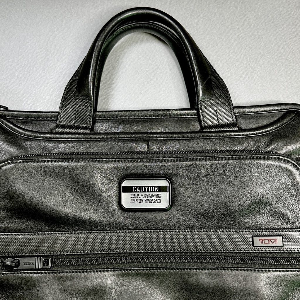 ◆TUMI カスタムプレート CAUTION レジン仕上げ 銀x黒 30x50mm