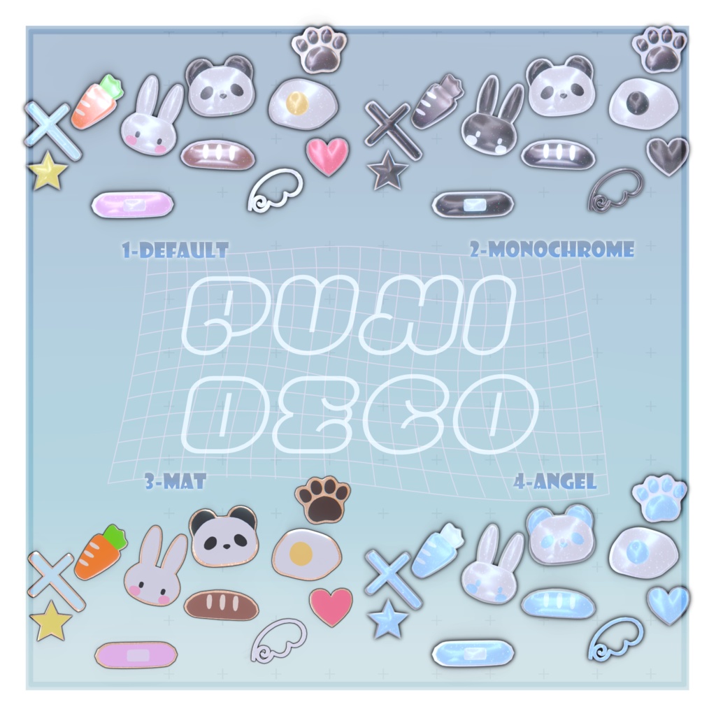 \ぷにでこシールヘアピン/【VRChat想定】