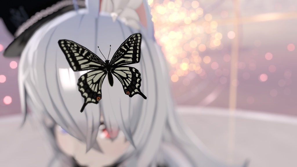 Animated Butterfly pin (Papilio xuthus)