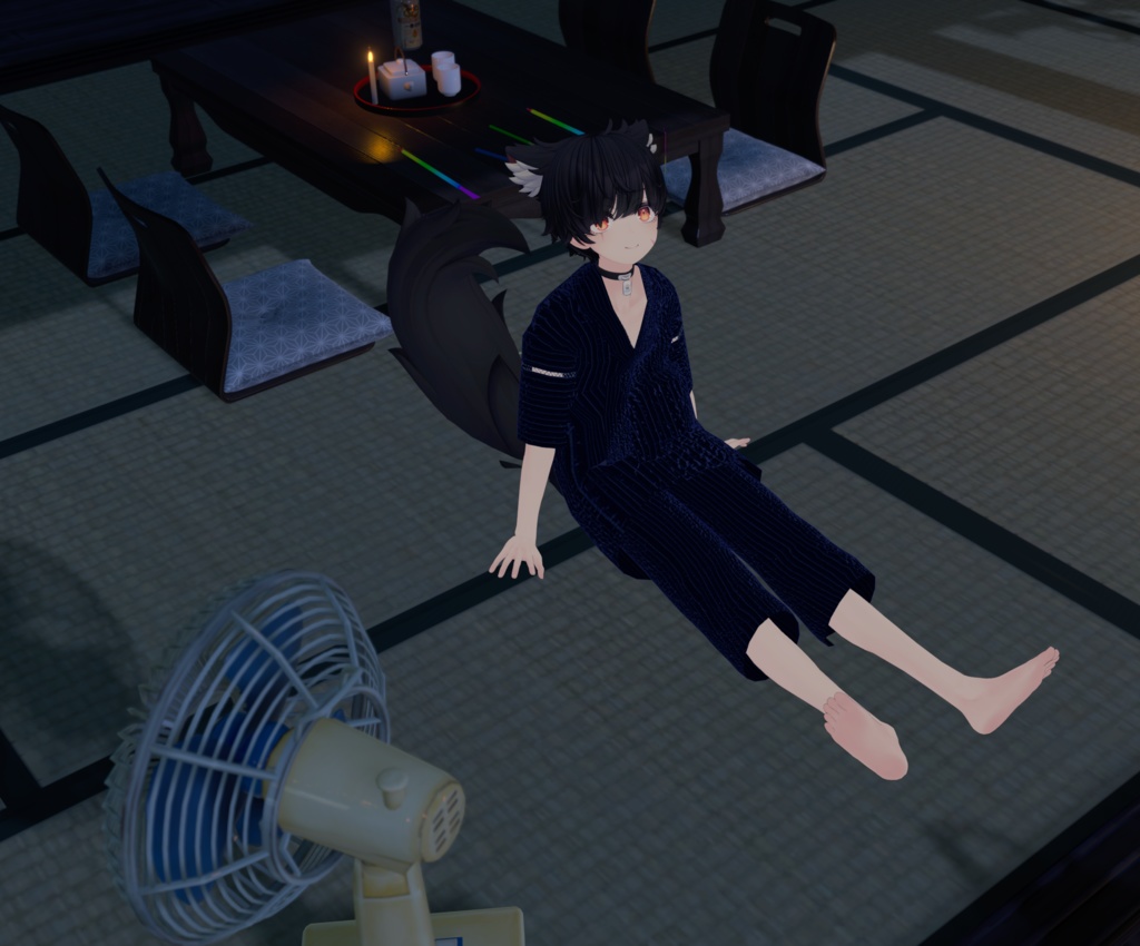 【+Head対応】男性用甚平 夜風 - Yokaze -【3D衣装】