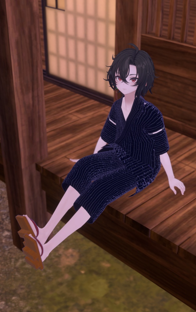 【+Head対応】男性用甚平 夜風 - Yokaze -【3D衣装】