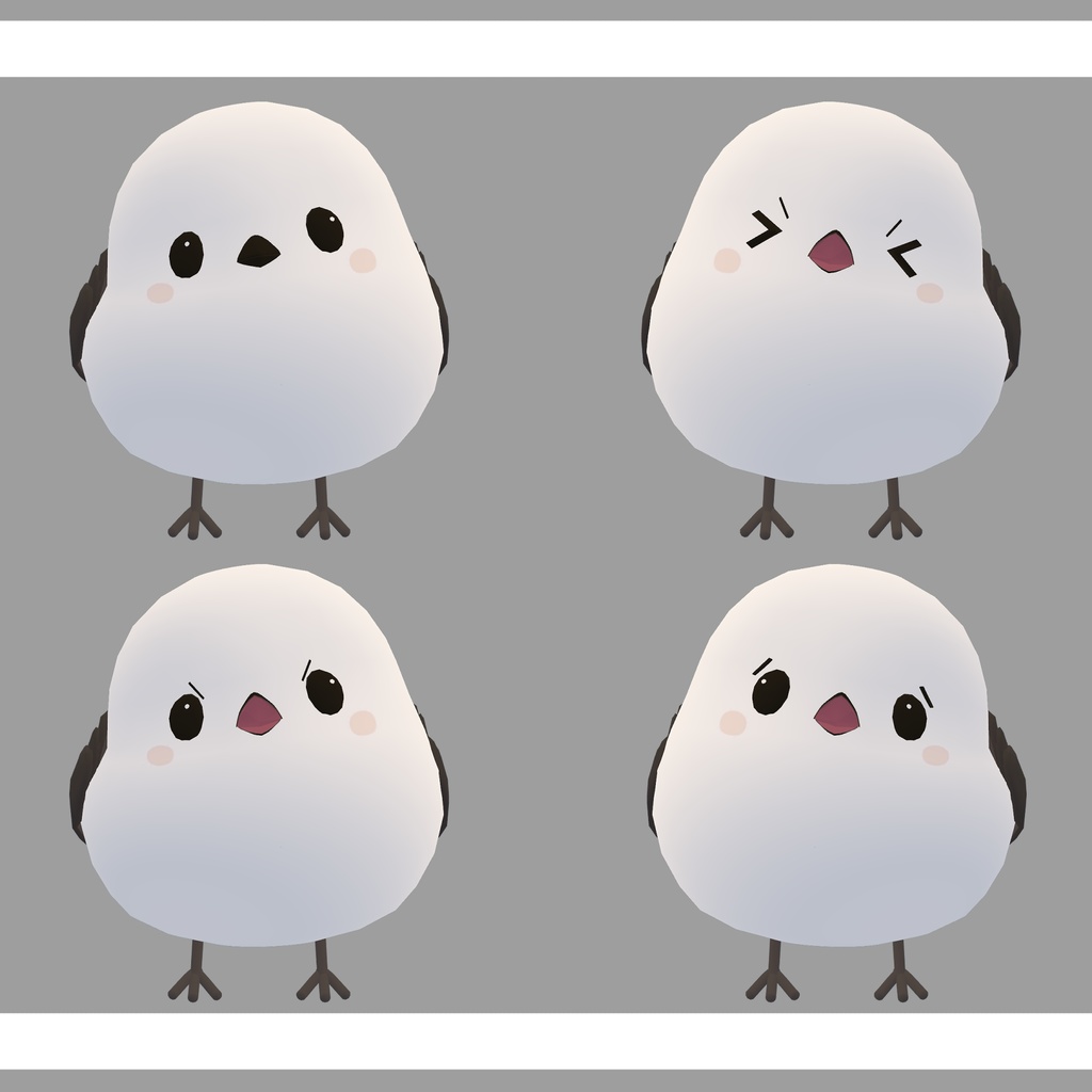 【VRChat想定】シマエナガ3Dアバター「雪音 -yukine-」