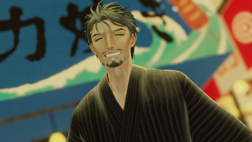 販売開始1週間セール【士堂対応】男性浴衣 風音改-kazanekai-【3D衣装】