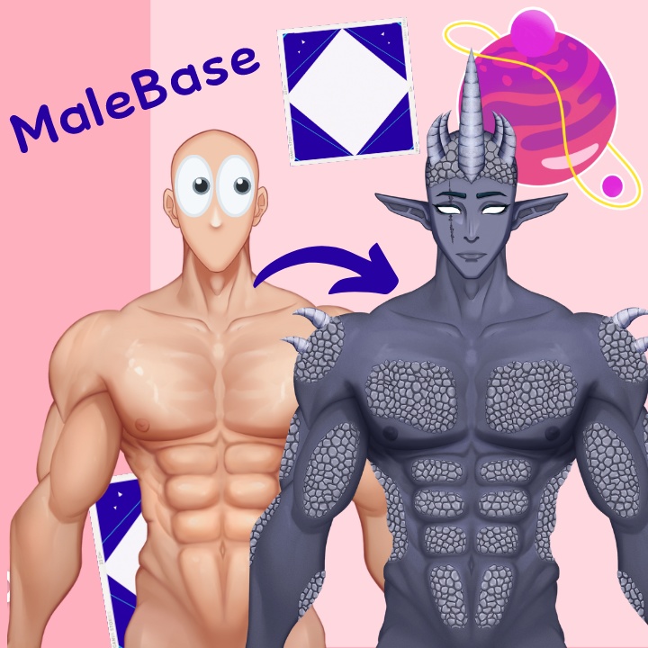 Male 2D Vtuber Base || Vtuber Art Assets || Manly Full Body Model Base || Live2D model base muscular man || For use as a Vtuber Base