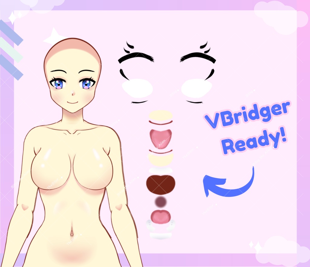 アンダーフィル Vtuber アートスタイル - フルボディ 女性 上級アンダーレイヤー Vtuber ベース