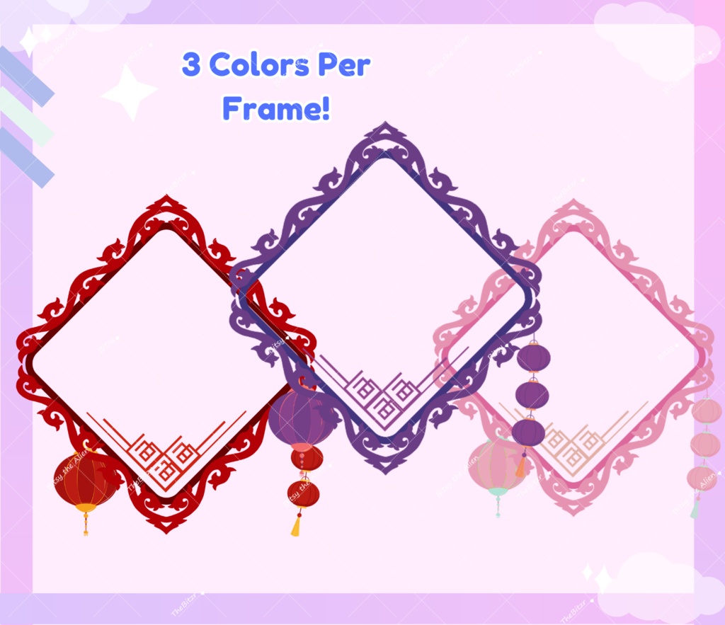 かわいい Vtuber ゲーマー プロフィール フレーム | ゲームやフェイスカメラ用の Twitch ストリーマー フレーム 6 個セット